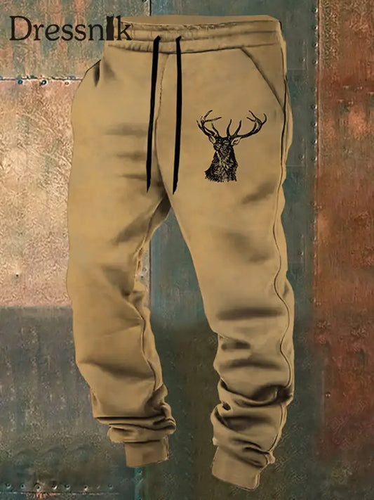 Herren Retro Western Print Lose Freizeit hosen A / S