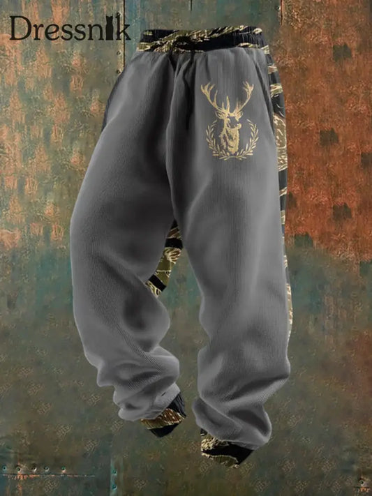 Herren Retro Western Print Lose Freizeit hosen A / S