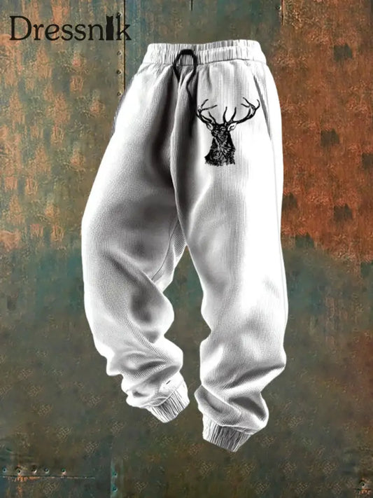 Herren Retro Western Print Lose Freizeit hosen A / S