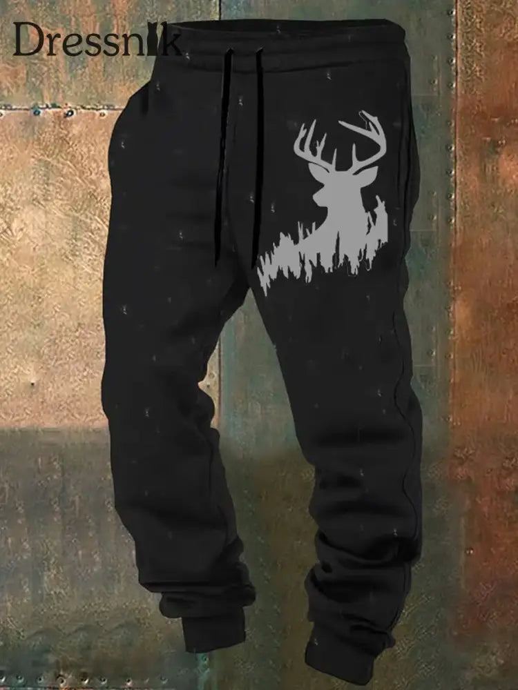 Herren Retro Western Print Lose Freizeit hosen A / S