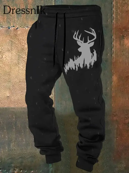 Herren Retro Western Print Lose Freizeit hosen A / S