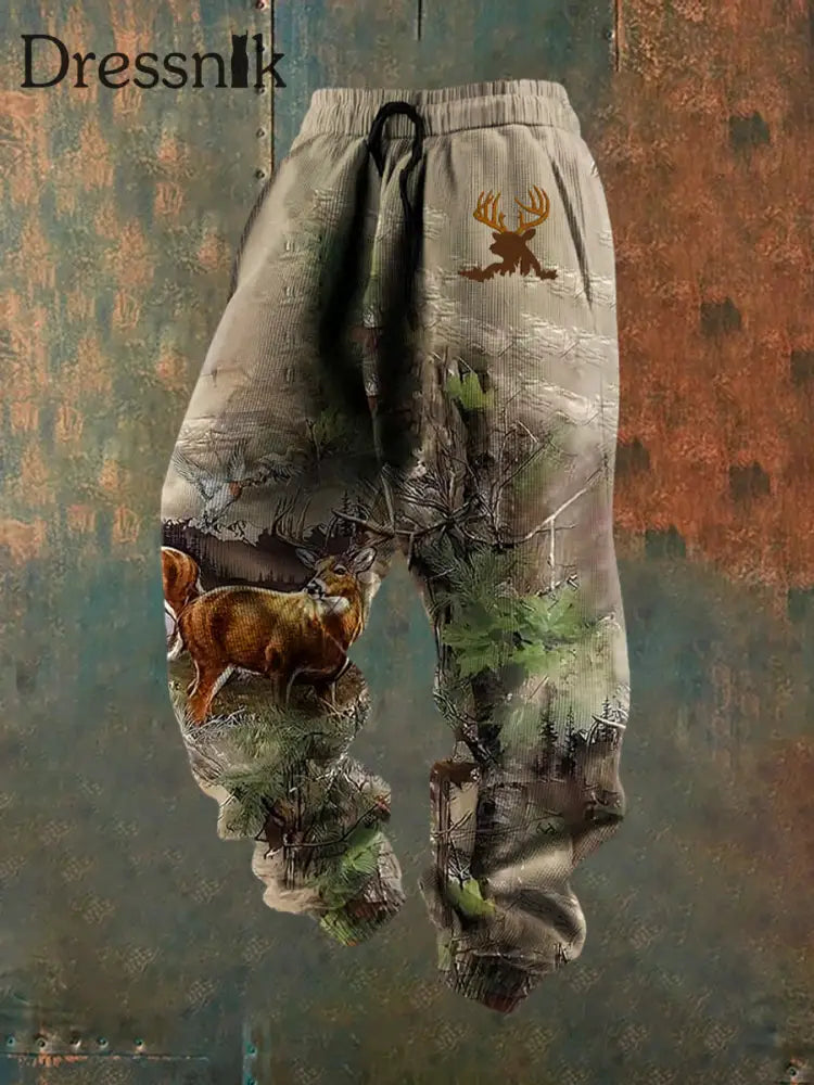 Herren Retro Western Print Lose Freizeit hosen A / S