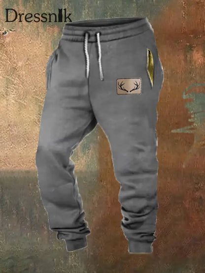 Herren Retro Western Print Lose Freizeit hosen A / S