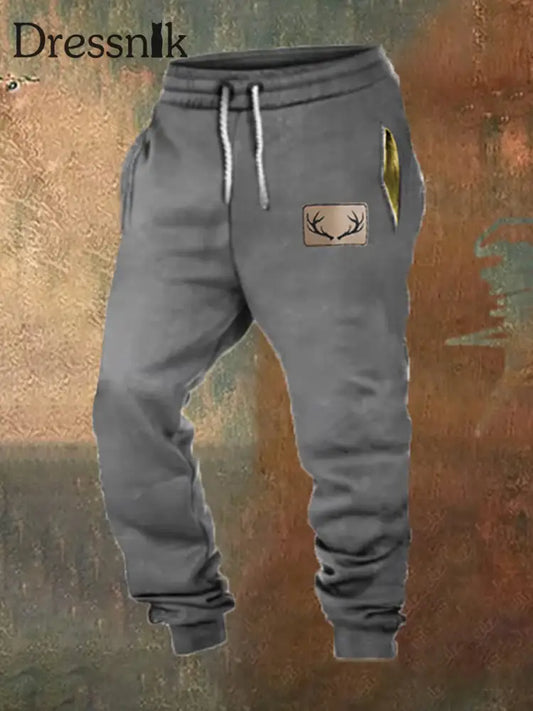 Herren Retro Western Print Lose Freizeit hosen A / S