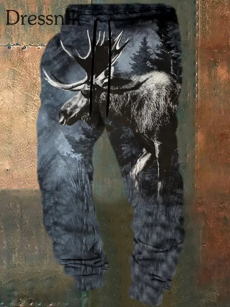 Herren Retro Western Print Lose Freizeit hosen A / S