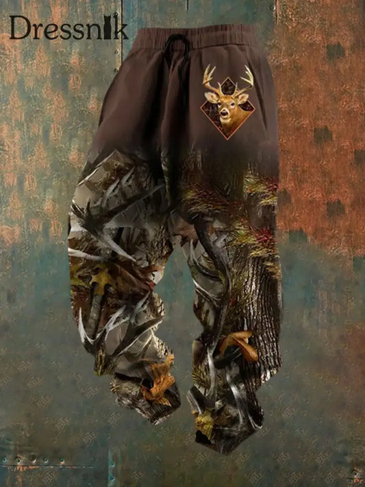 Herren Retro Western Print Lose Freizeit hosen A / S