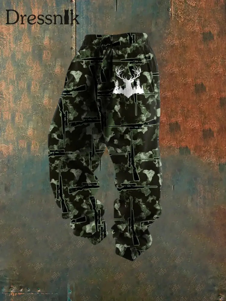 Herren Retro Western Print Lose Freizeit hosen A / S