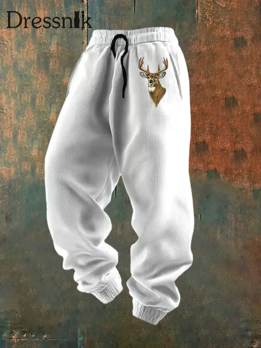 Herren Retro Western Print Lose Freizeit hosen A / S