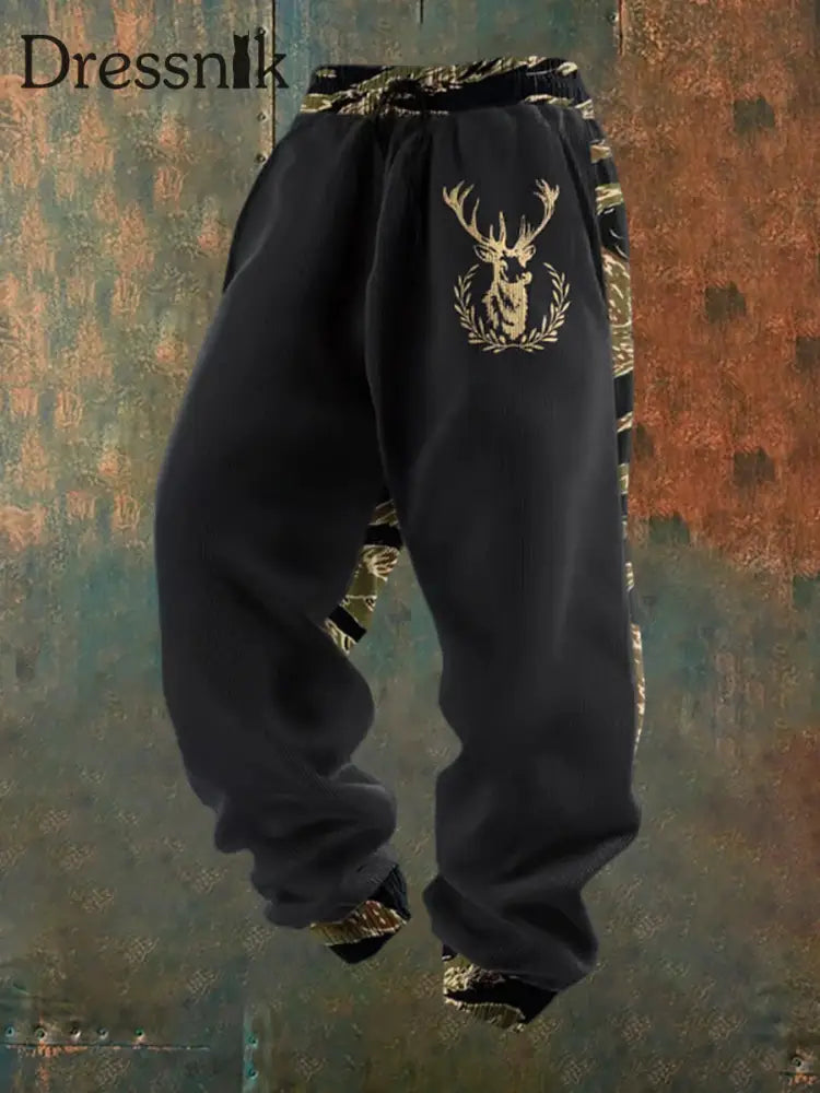 Herren Retro Western Print Lose Freizeit hosen B / S