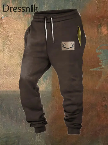 Herren Retro Western Print Lose Freizeit hosen B / S