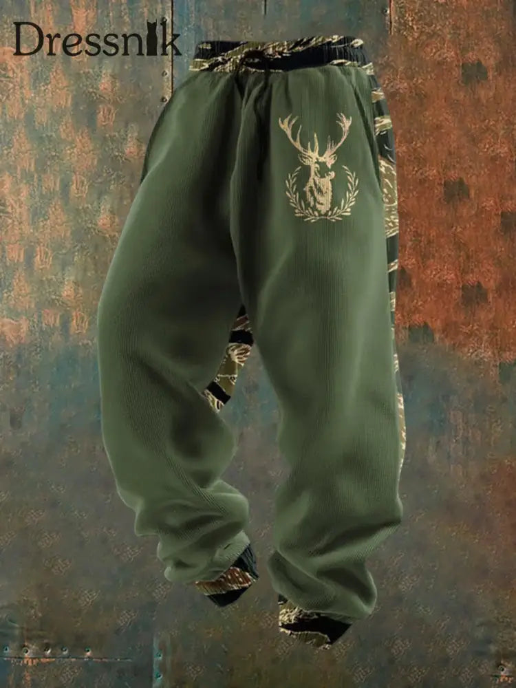 Herren Retro Western Print Lose Freizeit hosen C / S