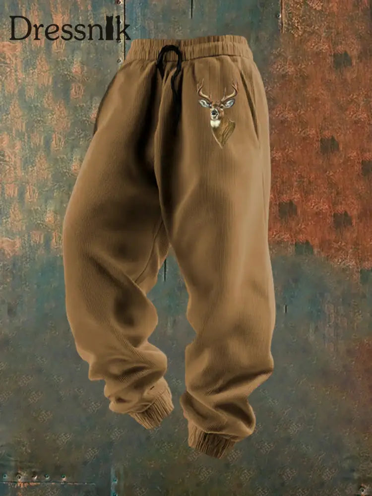 Herren Retro Western Print Lose Freizeit hosen C / S