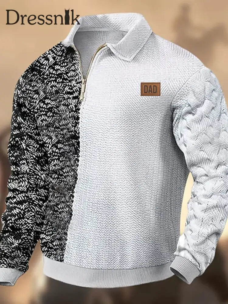 Herren Retro Western Textured Muster Print Henley Casual Outdoor Dickes Sweatshirt A / S