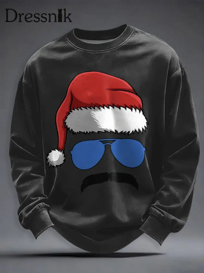 Herren Rock Band inspirierte Weihnachten lange Ärmel Sweatshirt Dunkelgrau / S