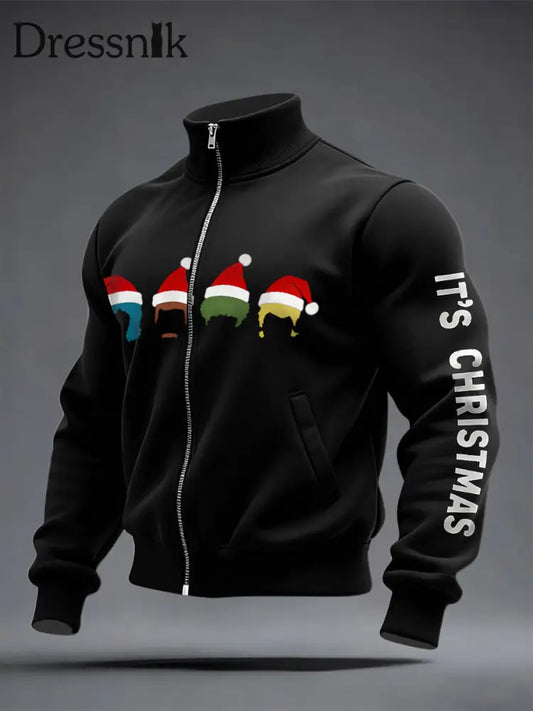 Herren Rock Band inspirierte Weihnachts jacke Schwarz / S