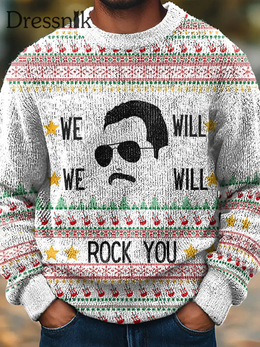 Herren Rock Band inspirierter Weihnachts pullover als bild / S