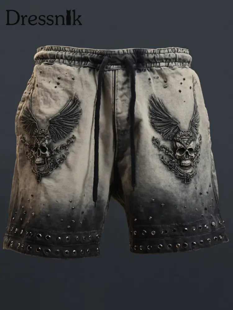Herren Rock Skulls bedruckte Shorts als bild / S