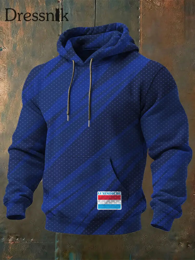 Herren Schlanker Polka-Dot Luxemburg-Themen-Hoodie mehrfarbig / S