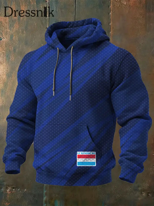 Herren Schlanker Polka-Dot Luxemburg-Themen-Hoodie mehrfarbig / S