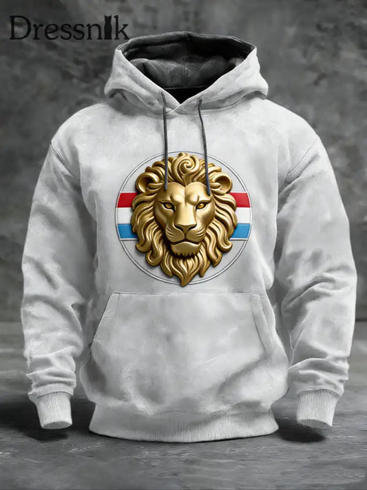 Herren Schlankes Gold Lion Crest Luxembourg Hoodie mehrfarbig / S