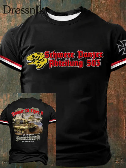 Herren Schwer Panzer Abteilung 503 Kurzarm T-Shirt Schwarz / S