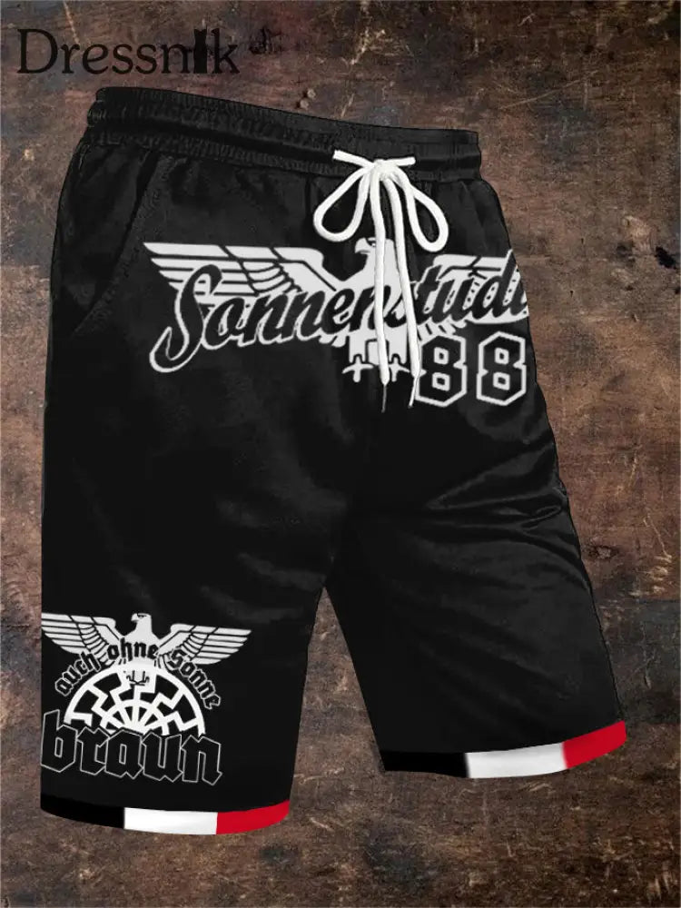 Herren-Shorts Sonnen braun 88 Print Schwarz / S