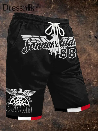 Herren-Shorts Sonnen braun 88 Print Schwarz / S