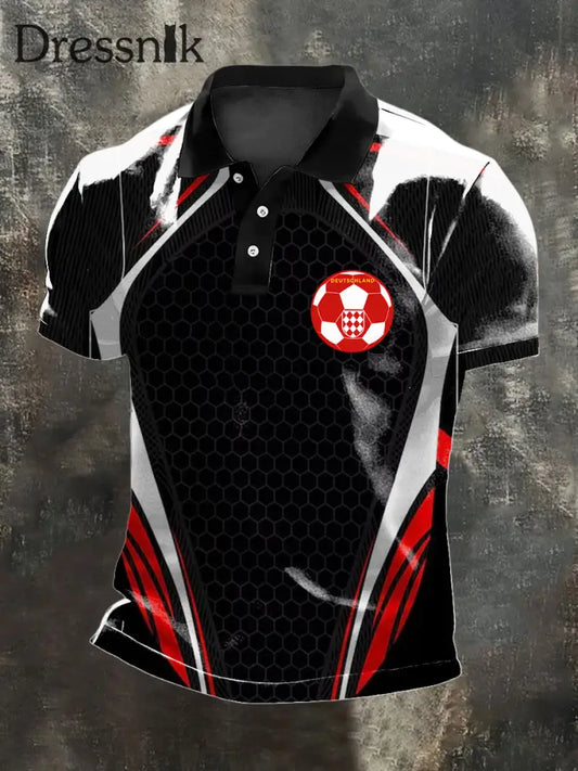 Herren Sleek Deutschland Fußball Emblem Polo Shirt mehrfarbig / S