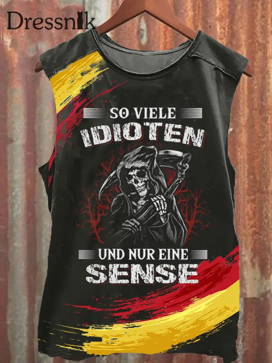 Herren So Volle Ldioten Und Nur Eine Sense Bedruckte Weste Schwarz / S