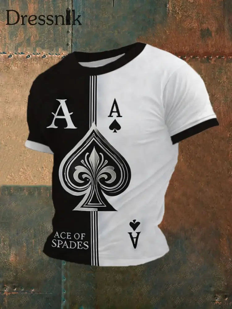 Herren Spade Ace Poker Casual T-Shirt als bild / S