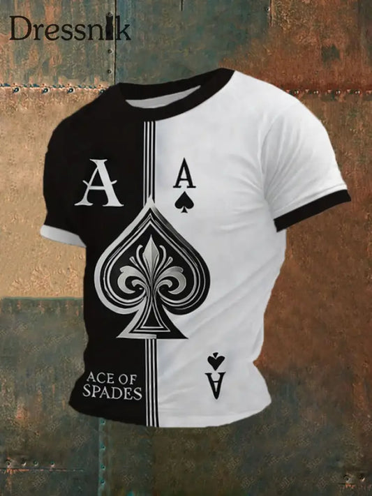 Herren Spade Ace Poker Casual T-Shirt als bild / S