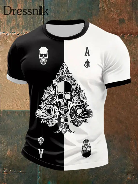Herren Spade Ace Poker Casual T-Shirt als bild / S