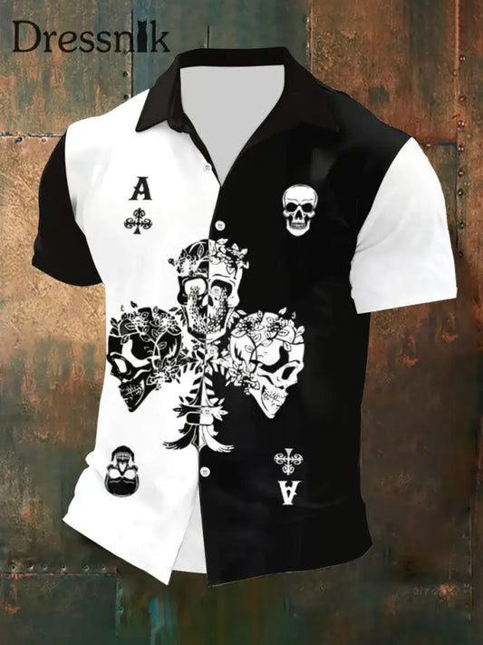 Herren Spade Ace Poker Freizeit hemd als bild / S