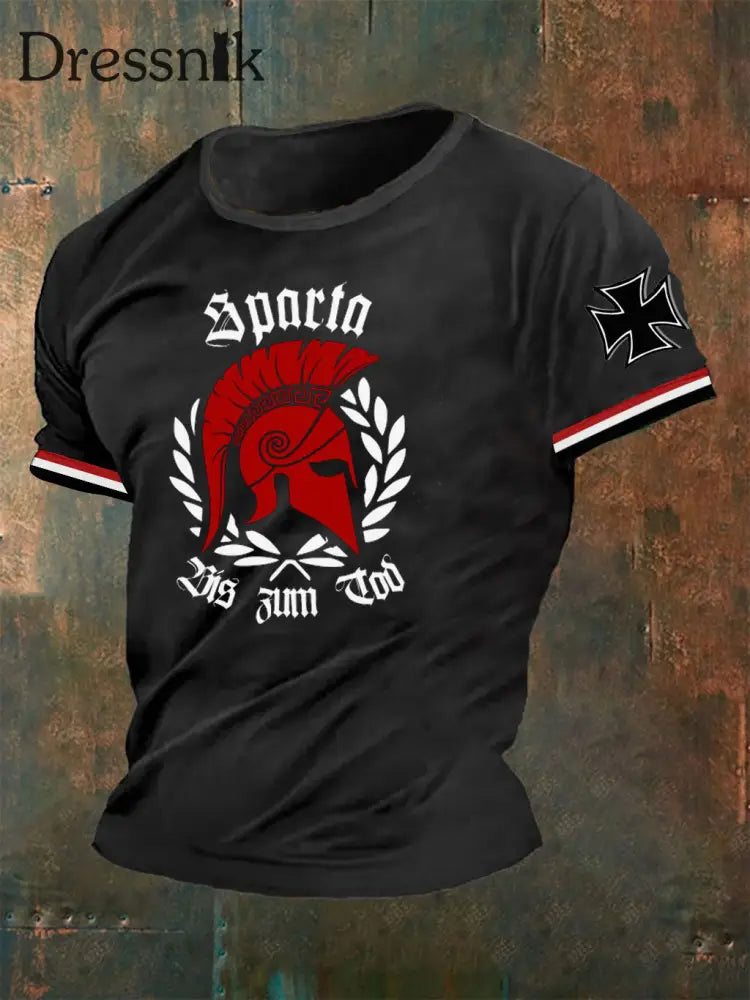 Herren Sparta Bis zum Tod T-Shirt Schwarz / S
