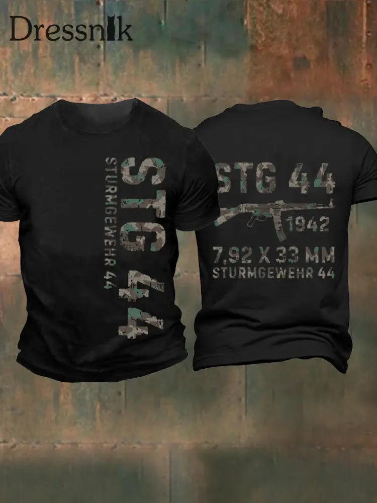 Herren STG 44 T-Shirt mit kurzen Ärmeln Schwarz / S