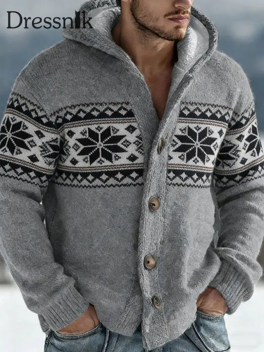 Herren Strickjacke für Herbst und Winter Grau / S