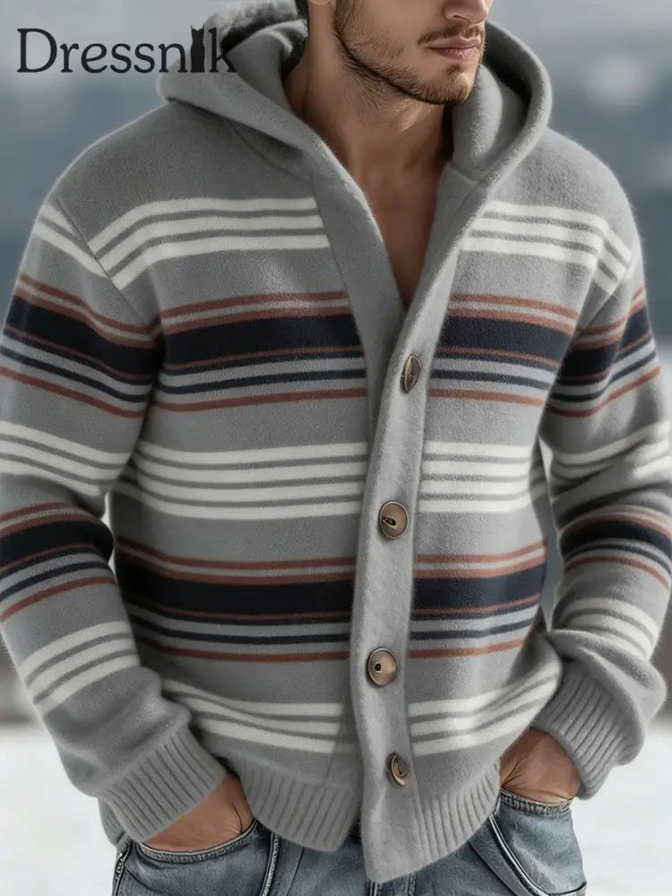 Herren Strickjacke für Herbst und Winter Grau / S