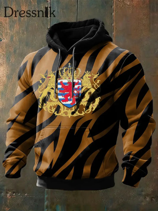 Herren Striking Tiger Crest Tiger-Stripe Print Hoodie mehrfarbig / S