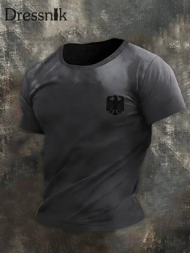 Herren-subtile verstörte graue deutsche Adler-T-Shirt mehrfarbig / S