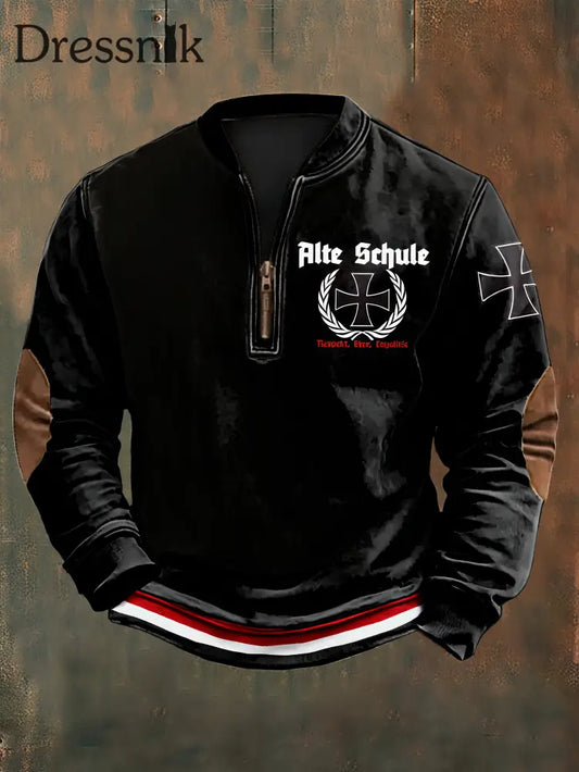 Herren-Sweatshirt Alte Schule Schwarz / S