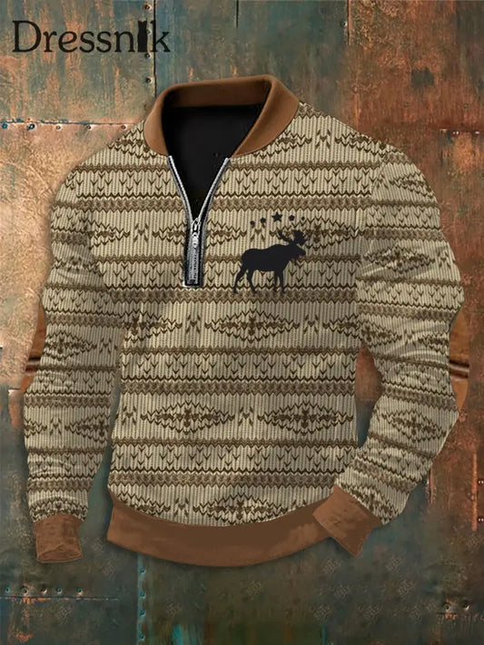 Herren Sweatshirt im westlichen Stil lässig als bild / S