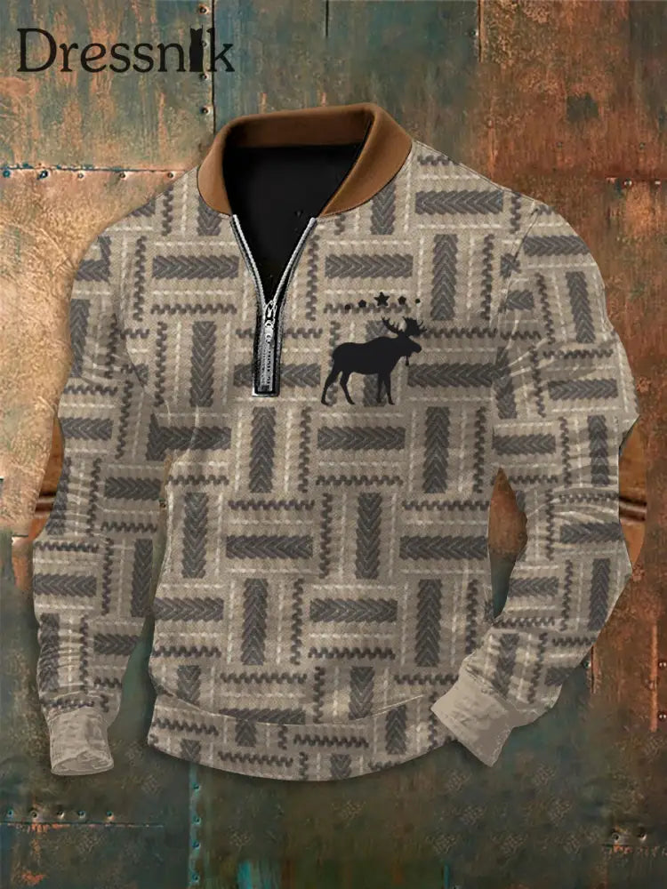 Herren Sweatshirt im westlichen Stil lässig als bild / S