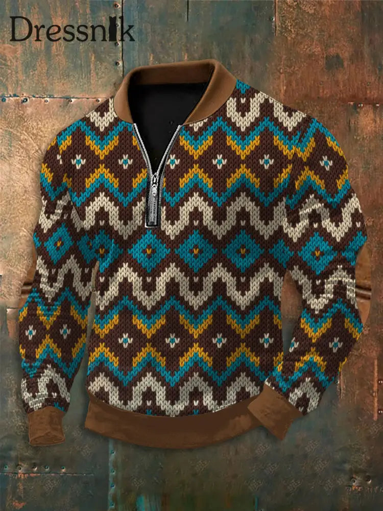 Herren Sweatshirt im westlichen Stil lässig als bild / S