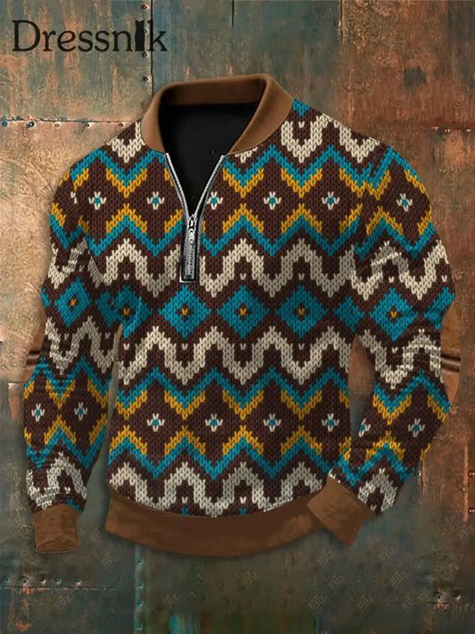 Herren Sweatshirt im westlichen Stil lässig als bild / S