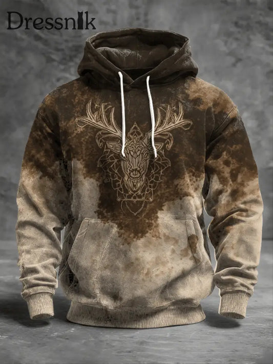 Herren Sweatshirt im westlichen Stil mit Kapuze als bild / S