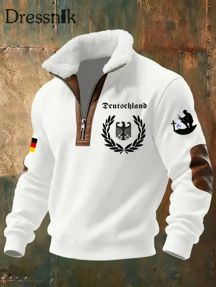 Herren-Sweatshirt mit deutschem Vintage-Kunstdruck A / S