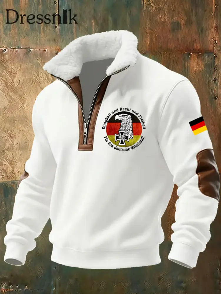 Herren-Sweatshirt mit deutschem Vintage-Kunstdruck A / S