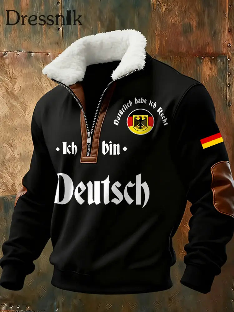 Herren-Sweatshirt mit deutschem Vintage-Kunstdruck A / S