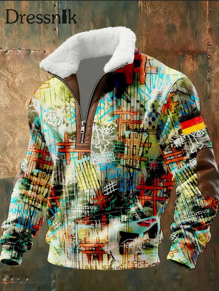 Herren-Sweatshirt mit deutschem Vintage-Kunstdruck A / S