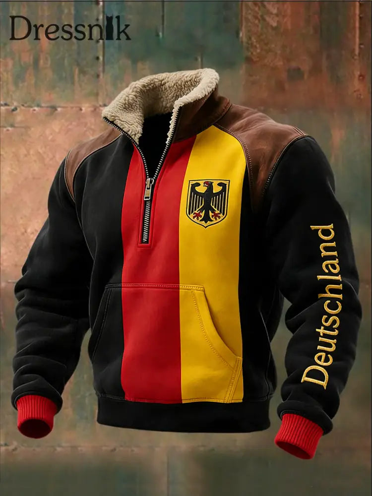 Herren-Sweatshirt mit deutscher Flagge mehrfarbig / S
